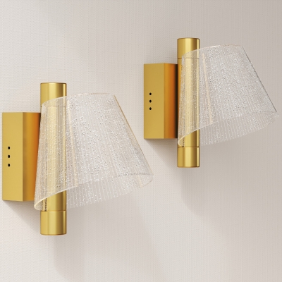 HOMCOM 2-Pack LED Wall Lamp Adjustable Gold Tone
