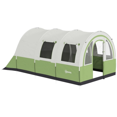 Outsunny Waterproof Camping Tent 5-6 Man Cream/Green