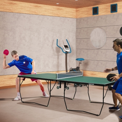 SPORTNOW Mesa de Ping Pong Plegable para Interiores Mesa de Tenis Profesional Tamaño Estándar 274x152,5x76 cm Verde