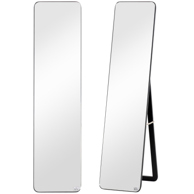 HOMCOM Full Length Mirror Free Standing/Wall Hanging Black