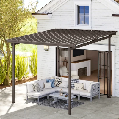 Outsunny Garden Pergola Waterproof Metal Roof 3x3m