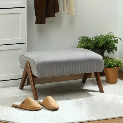 HOMCOM Poggiapiedi 69x47x36 cm Grigio Chiaro