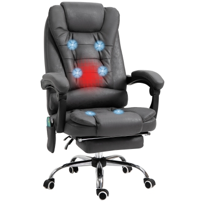 Vinsetto Fauteuil Bureau Massant Chauffant Inclinable