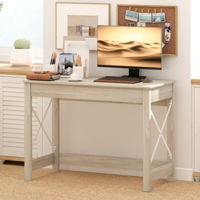 HOMCOM Escritorio Moderno Mesa Escritorio Mesa de Ordenador Fácil de Montar para Oficina Estudio 105x50x76 cm Natural