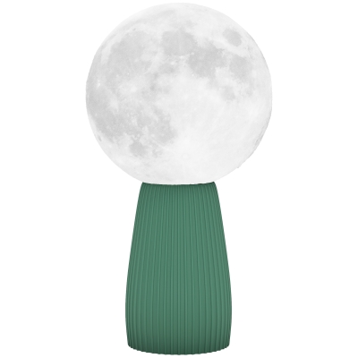 HOMCOM Lampe Lune Ø15cm 3 Couleurs 10 Luminosités Blanc/Vert