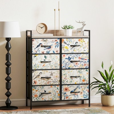 HOMCOM 8-Drawer Chest Multicoloured