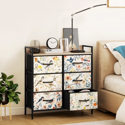 HOMCOM 6-Drawer Chest Multicoloured