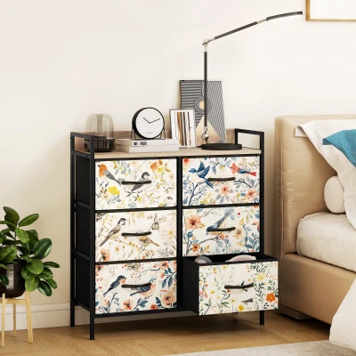 HOMCOM 6-Drawer Chest Multicoloured