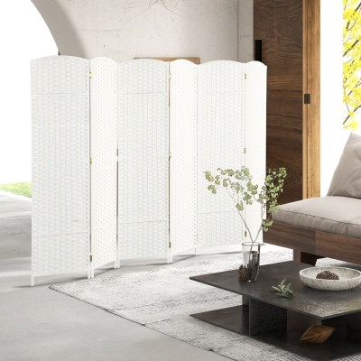 HOMCOM Paravento 240cm x 1,6cm x 170cm Bianco