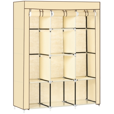 Fabric Wardrobe 125W x 43D x 162.5H cm Beige