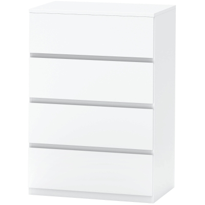 HOMCOM Kommode Sideboard Schubladenkommode, 4 Schubladen, 55 cm x 33 cm x 80 cm, Weiß