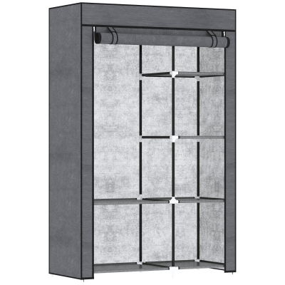 Fabric Wardrobe 103cm x 43cm x 162.5cm Dark Grey