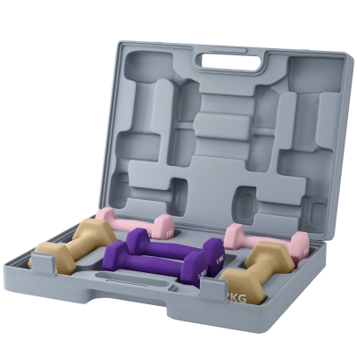 SPORTNOW Ensemble Haltères Acier 6 Pièces 1kg-2kg