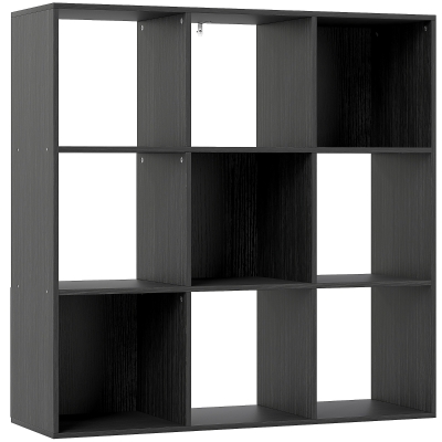 HOMCOM Nine-Cube Storage Shelf Black