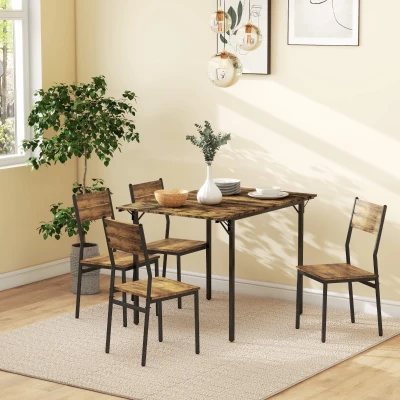 HOMCOM Table Extensible Industrielle avec 2 Rabats 2-4 Personnes