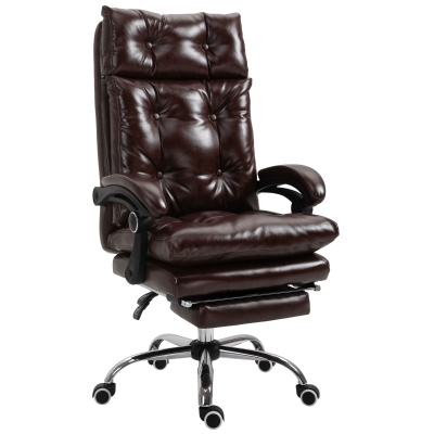 Vinsetto Chaise Bureau Ergonomique Réglable Repose-pied Marron