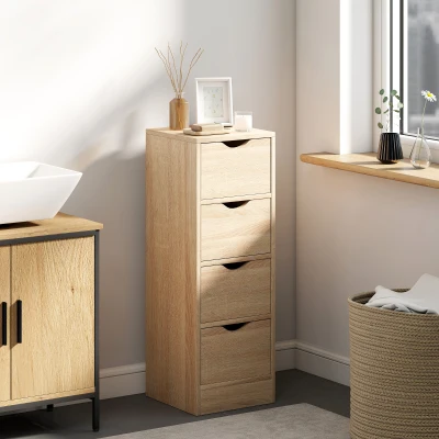 HOMCOM Mobile Bagno Salvaspazio 4 Cassetti in Stile Nordico