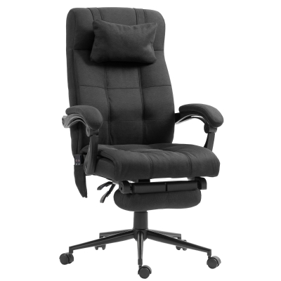Vinsetto Office Chair Massage Heat Adjustable Height Black