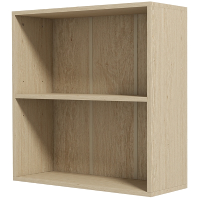 HOMCOM Bücherregal Aufbewahrungsregal mit 2 Fächern und verstellbarem Regal, 60 x 24 x 63 cm, Naturholzoptik