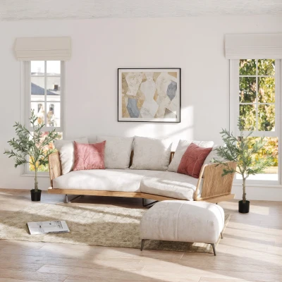 HOMCOM Conjunto de 2 Oliveiras Artificiais 120 cm Plantas Artificiais Decorativa de Interior com 20 Azeitonas  Verde