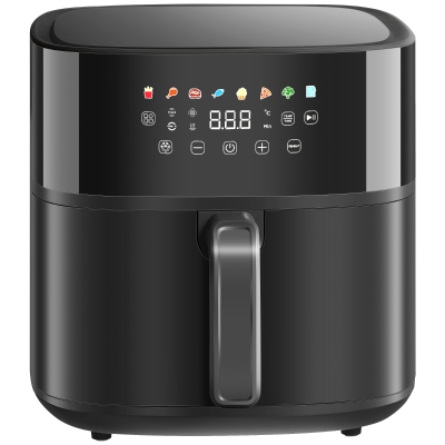 HOMCOM Fritadeira sem Óleo 8 L Air Fryer 1700 W com Temperatura Regulável 80-200°C 8 Programas Painel Tátil Temporizador 32,5x41x32 cm Preto