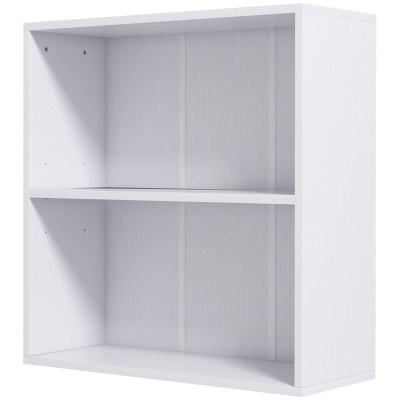 HOMCOM Bücherregal mit 2 Fächern und verstellbarem Regal, 60 x 24 x 63 cm, weiß