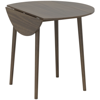 HOMCOM Table Ronde Extensible Ø89cm Bois Gris 4 Personnes