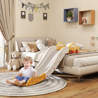 AIYAPLAY Kids Slide Easy-Store for Bed/Sofa Yellow