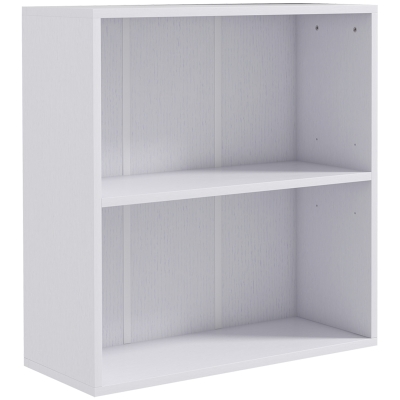 HOMCOM Estantería de almacenamiento con 2 compartimentos y estante ajustable 60x24x63 cm Blanco
