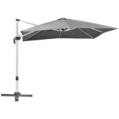 Outsunny 3m Cantilever Parasol Grey with Cross Base
