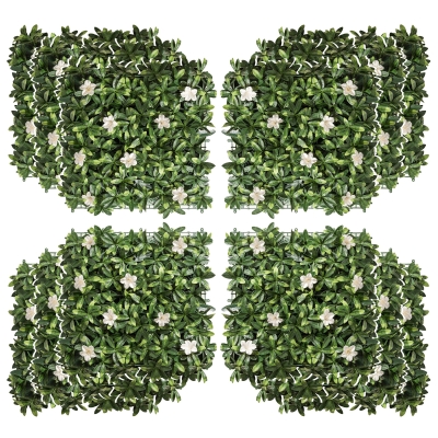 Outsunny 12PCS Boxwood Wall Panels Faux Hedge 50cm Greenery