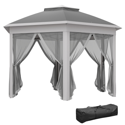 Pop Up Canopy 4.05m x 3.4m x 2.85m Dark Grey