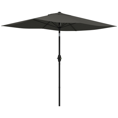 Outsunny Garden Parasol Dark Grey 2x3m with Crank & Tilt