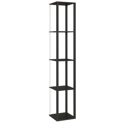HOMCOM LED Floor Lamp with Shelves Black