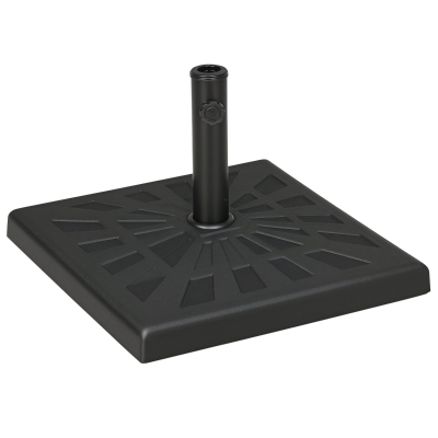 Outsunny Base para Sombrilla de Resina 19 kg para Mástil de Ø32/38/48 mm para Jardín Terraza Patio 51x51x32 cm Negro