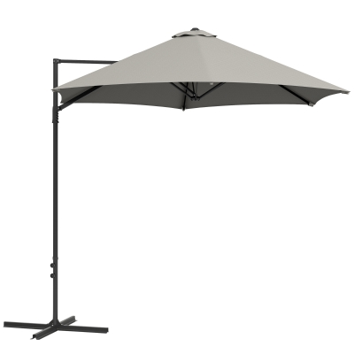 Patio Offset Umbrella Φ256 x 245H cm Light Grey