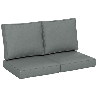 Outsunny 2-Seater Patio Chair Cushion Set Charcoal Grey