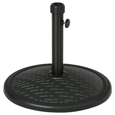 Outsunny Base para Sombrilla de 14 kg Pie de Parasol para Mástil de Ø32-38 mm para Jardín Terraza Patio Ø46x34 cm Negro