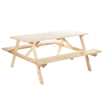 Outsunny 4-Seater Wooden Picnic Table Bench 150cm Outdoor