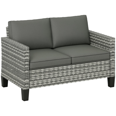 Rattan Sofa 128W x 74D x 75Hcm Light Grey