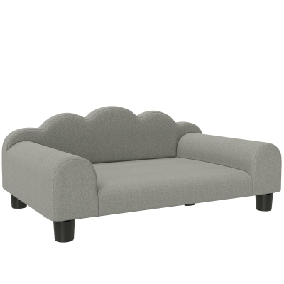 PawHut Elevated Dog Sofa Bed with Backrest Grey