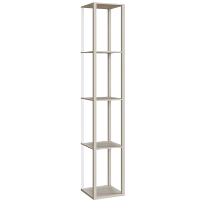 HOMCOM RGB LED Floor Lamp with Shelves, Oak