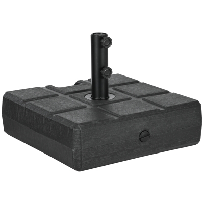 Outsunny Pied Parasol Carré HDPE pour Mât Ø32-48mm - Noir