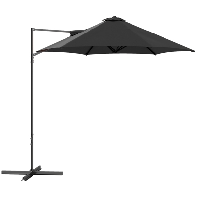 Patio Offset Umbrella Φ256 x 245H cm Black