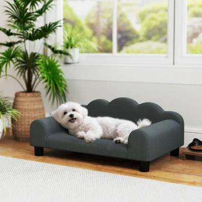 PawHut Divano per cani 66x42x28.5cm Grigio scuro