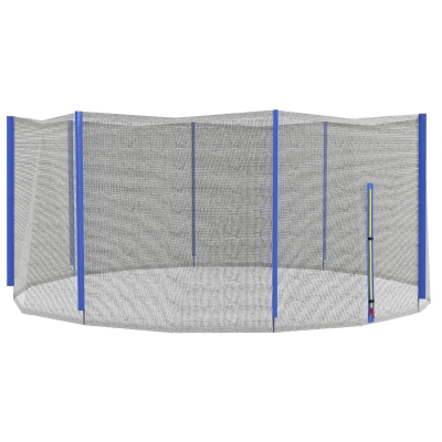 SPORTNOW Filet Trampoline Ø366cm Sécurité 8 Poteaux Entrée Zip