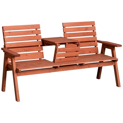 Outsunny Panchina Giardino 160cm x 68cm x 92cm Legno