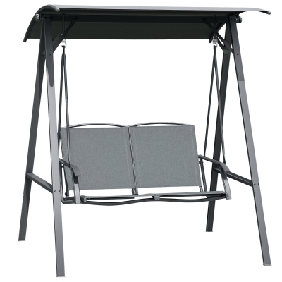Outsunny 2-Seater Garden Swing Chair Metal Dark Grey
