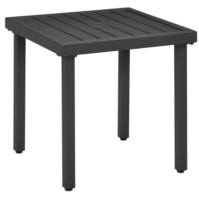 Outsunny Square Patio Coffee Table Steel Frame 51x51cm Grey