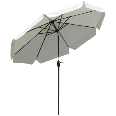 Outsunny 2.7m Patio Parasol Table Umbrella with Tilt White